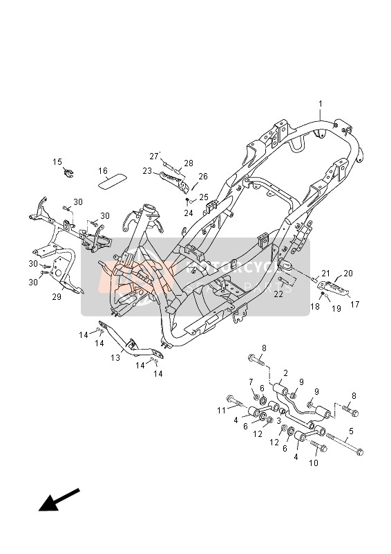 Yamaha YP250R X-MAX 2012 Frame for a 2012 Yamaha YP250R X-MAX